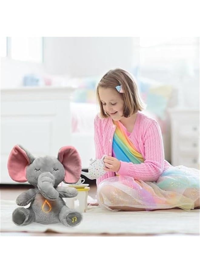 Soothing Breathable Plush Toy For Newborns Music Lighting Sleep Doll Elephant Shape PP Cotton Short Plush Multi-Functional-Color:Breathing Elephant Ordinary-Height:28cm - Image 5